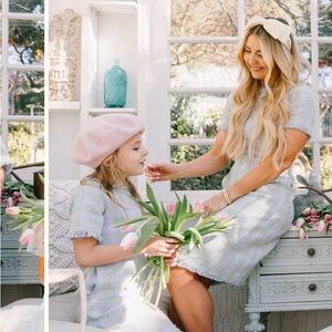 Ivy City Co Reese Tweed Dress in Periwinkle